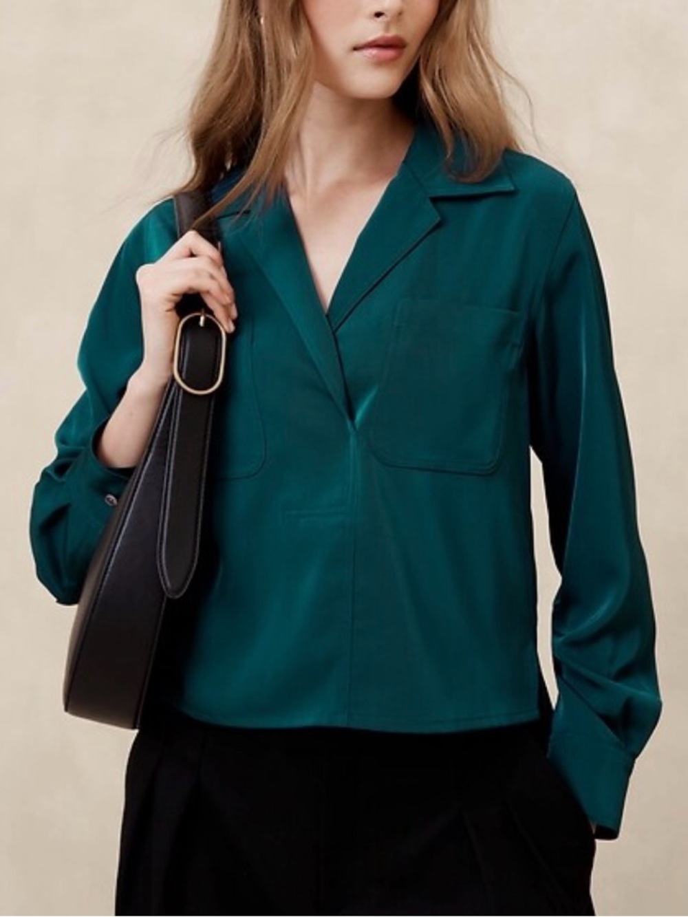 Banana Republic Teal Long-Sleeve Button-Down Shirt